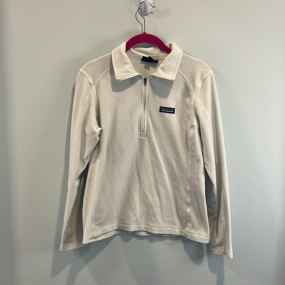 Patagonia Cream Quarter-Zip Fleece Pullover S